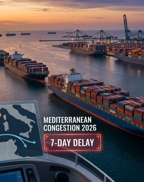 Mediterranean Congestion: Why rerouted Middle East volumes are causing 7-day delays in European ports.